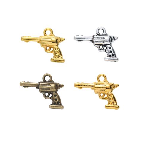 Tibetan Style Gun Pendants, plated, DIY, more colors for choice, nickel, lead & cadmium free, 17.80x20x4mm, Approx 100PCs/Bag, Sold By Bag