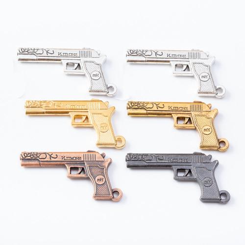 Tibetan Style Gun Pendants, plated, DIY, more colors for choice, nickel, lead & cadmium free, 26x52x5mm, Approx 100PCs/Bag, Sold By Bag