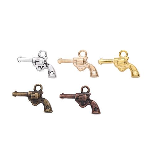 Tibetan Style Gun Pendants, plated, DIY, more colors for choice, nickel, lead & cadmium free, 14x19x4mm, Approx 100PCs/Bag, Sold By Bag