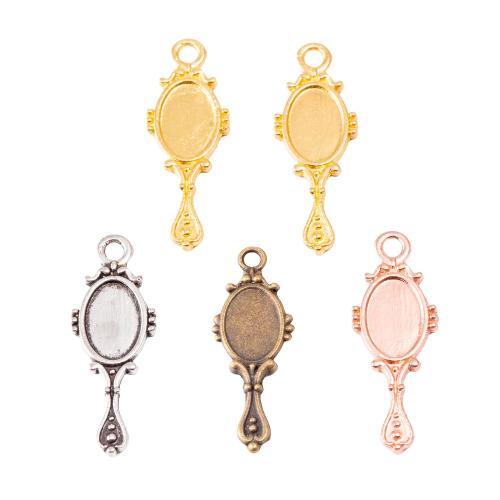 Tibetan Style Pendant Cabochon Setting, Mirror, plated, DIY, more colors for choice, nickel, lead & cadmium free, 28x10x2mm, Approx 100PCs/Bag, Sold By Bag