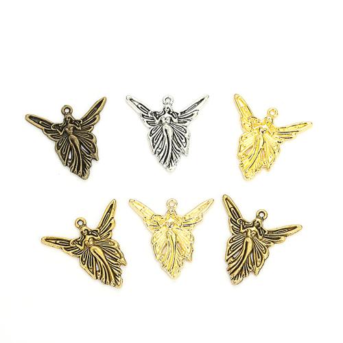 Tibetan Style Pendants, Angel, plated, DIY, more colors for choice, nickel, lead & cadmium free, 37x38mm, Approx 100PCs/Bag, Sold By Bag