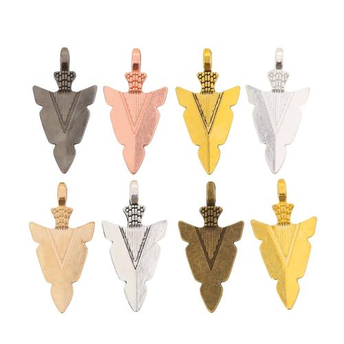 Tibetan Style Pendants, arrowhead, plated, DIY, more colors for choice, nickel, lead & cadmium free, 31x15x5mm, Approx 100PCs/Bag, Sold By Bag