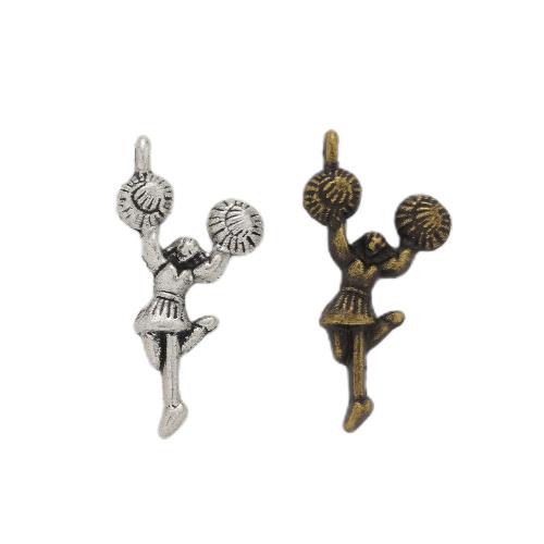 Tibetan Style Pendants, Dancing Girl, plated, DIY, more colors for choice, nickel, lead & cadmium free, 29x14x4mm, Approx 100PCs/Bag, Sold By Bag