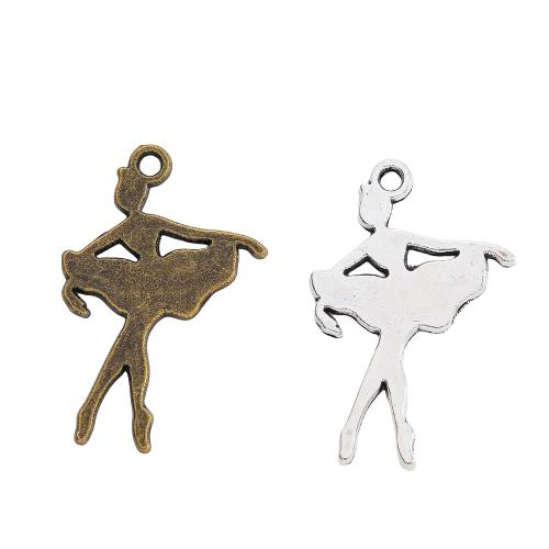 Tibetan Style Pendants, Dancing Girl, plated, DIY, more colors for choice, nickel, lead & cadmium free, 22x14x1mm, Approx 100PCs/Bag, Sold By Bag