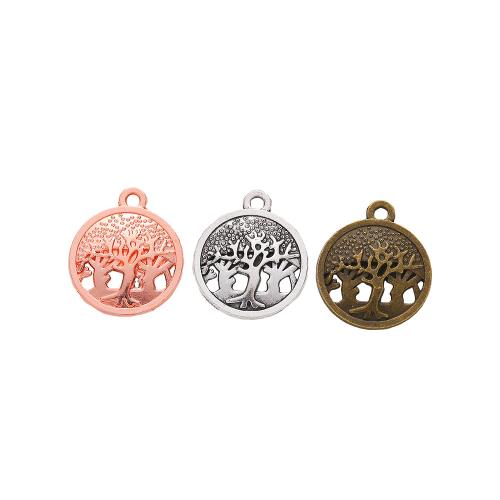 Tibetan Style Pendants, Round, plated, DIY, more colors for choice, nickel, lead & cadmium free, 19x16x2mm, 100PCs/Bag, Sold By Bag