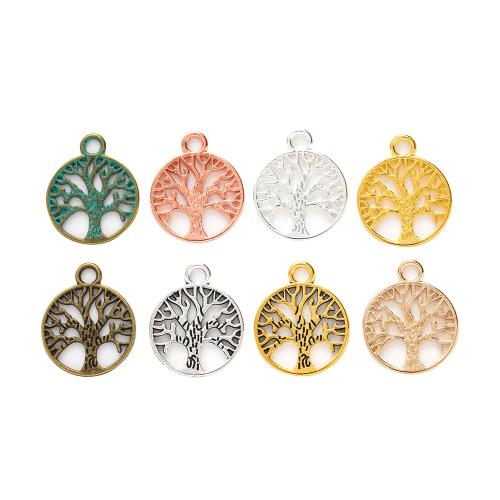 Tibetan Style Pendants, Round, plated, DIY, more colors for choice, nickel, lead & cadmium free, 19x16x1mm, 100PCs/Bag, Sold By Bag