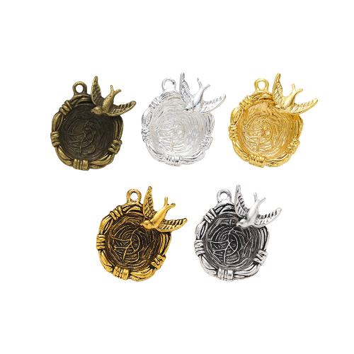 Tibetan Style Pendants, Bird Nest, plated, DIY, more colors for choice, nickel, lead & cadmium free, 25x24mm, 100PCs/Bag, Sold By Bag