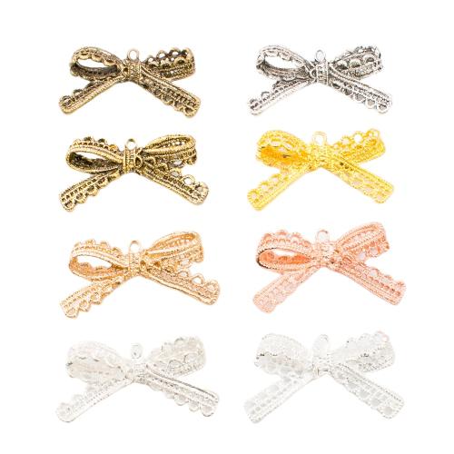 Tibetan Style Bowknot Pendants, plated, DIY, more colors for choice, nickel, lead & cadmium free, 42x24.50x7mm, 100PCs/Bag, Sold By Bag