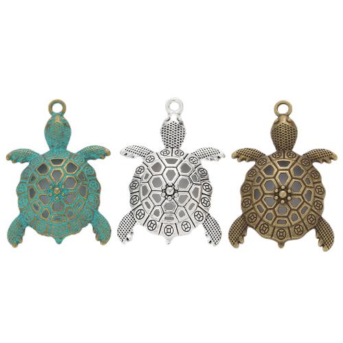 Tibetan Style Animal Pendants, Turtle, plated, DIY, more colors for choice, nickel, lead & cadmium free, 55x37mm, 100PCs/Bag, Sold By Bag