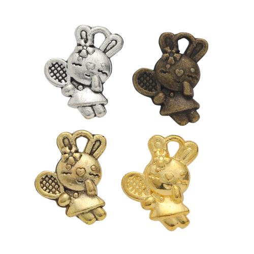 Tibetan Style Animal Pendants, Rabbit, plated, DIY, more colors for choice, nickel, lead & cadmium free, 16x12x3mm, 100PCs/Bag, Sold By Bag