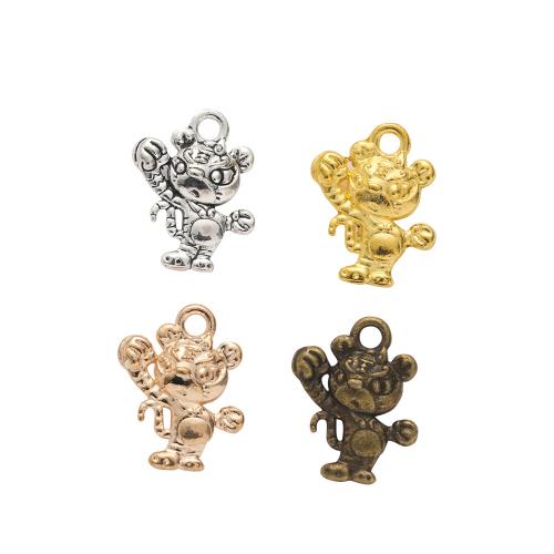 Tibetan Style Animal Pendants, Tiger, plated, DIY, more colors for choice, nickel, lead & cadmium free, 16x13x4mm, 100PCs/Bag, Sold By Bag