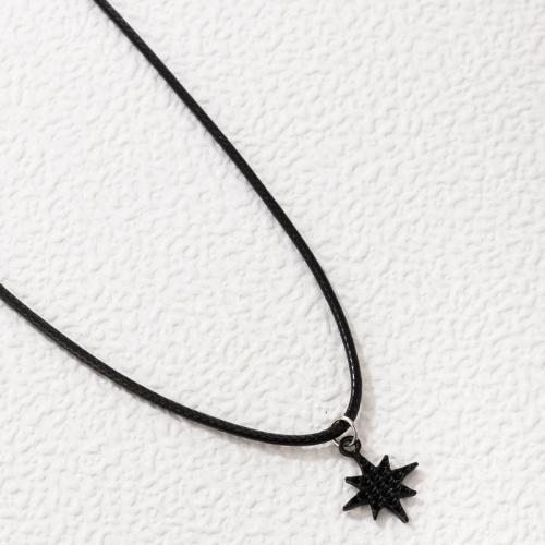 Tibetan Style Jewelry Necklace, Wax Cord, with Tibetan Style, with 5.5cm extender chain, fashion jewelry, black, Length:40.5 cm, Sold By PC