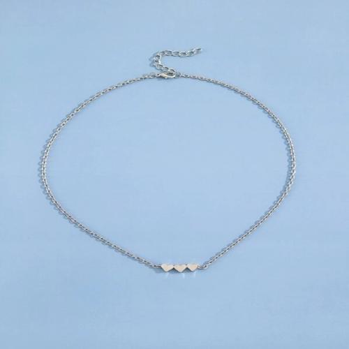 Zinklegierung Schmuck Halskette, mit Verlängerungskettchen von 5cm, silberfarben plattiert, Modeschmuck, Silberfarbe, frei von Nickel, Blei & Kadmium, Länge:44 cm, verkauft von PC