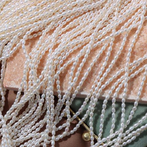 Cultured Rice Freshwater Pearl Beads, DIY & different size for choice, white, Sold Per Approx 38 cm Strand