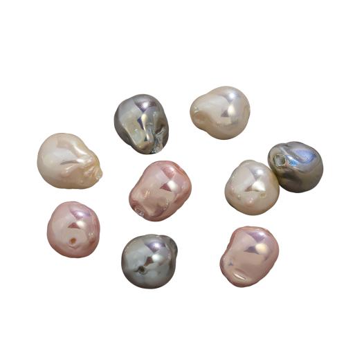 Glass Pearl Beads, plated, DIY, more colors for choice, 12x15mm, 5PCs/Bag, Sold By Bag