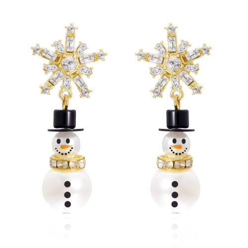 Christmas Earrings, Tibetan Style, Snowman, plated, Christmas Design & different styles for choice & for woman, Sold By Pair