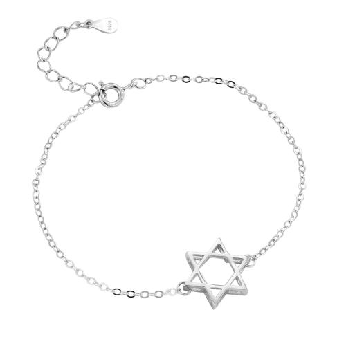 Sterling Silber Armbänder, 925 Sterling Silber, mit Verlängerungskettchen von 3CM, für Frau, Silberfarbe, Länge:ca. 15.5 cm, verkauft von PC