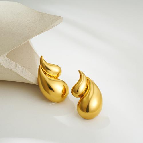 Pendientes de Acero Inoxidable, acero inoxidable 304, chapado, diferentes estilos para la opción & micro arcilla de zirconia cúbica & para mujer, dorado, Vendido por Par