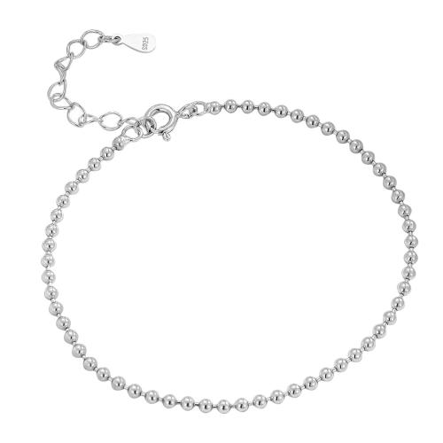 Bracelets en argent sterling, argent sterling 925, avec 3CM chaînes de rallonge, pour femme, argent, Longueur:Environ 15.5 cm, Vendu par PC