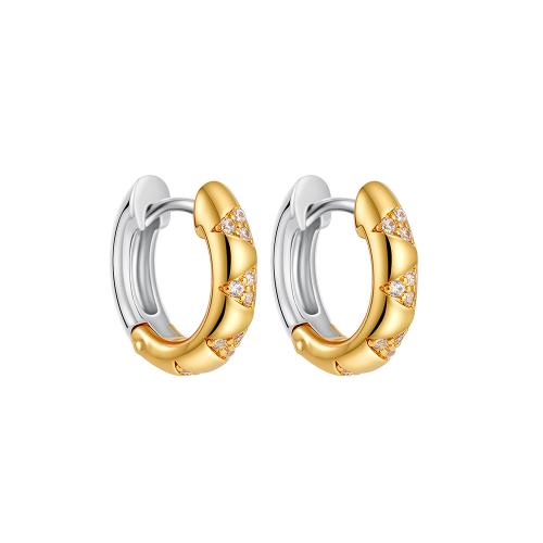 Boucles d'oreilles en laiton zircon cubique pavent, Placage, pavé de micro zircon & pour femme, plus de couleurs à choisir, Vendu par paire