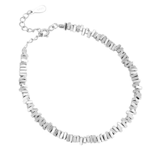 Pulseras de Plata Estelina, plata de ley 925, con 3CM extender cadena, para mujer, plateado, longitud:aproximado 16 cm, Vendido por UD