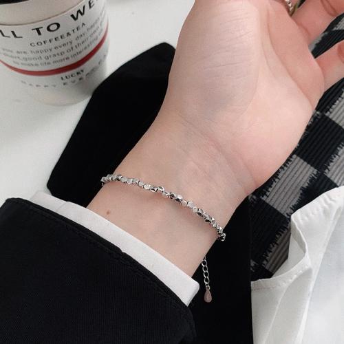 925 Sterling Silver Bangle Bracelet, with 3CM extender chain, for woman, silver color, Length:Approx 16 cm, Sold By PC