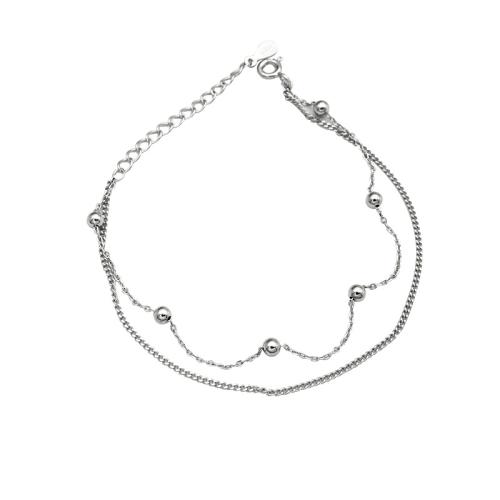 Pulseras de Plata Estelina, plata de ley 925, con 3.5CM extender cadena, para mujer, plateado, longitud:aproximado 15.5 cm, Vendido por UD