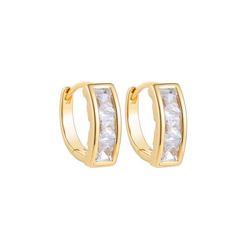 Cubic Zirconia Micro Pave Brass Earring, plated, micro pave cubic zirconia & for woman, more colors for choice, Sold By Pair