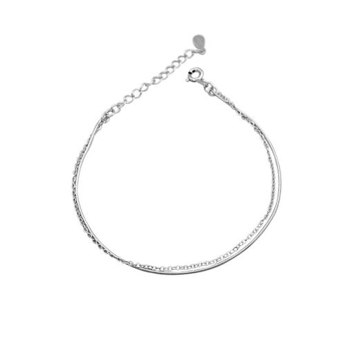 Bracelets en argent sterling, argent sterling 925, avec 3CM chaînes de rallonge, pour femme, plus de couleurs à choisir, Longueur:Environ 16 cm, Vendu par PC