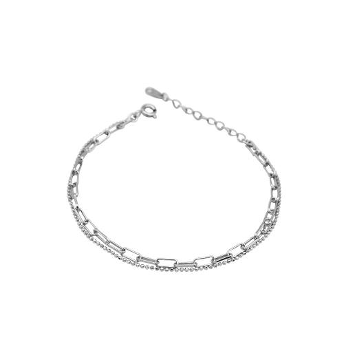 Pulseras de Plata Estelina, plata de ley 925, con 3CM extender cadena, para mujer, plateado, longitud:aproximado 15.5 cm, Vendido por UD