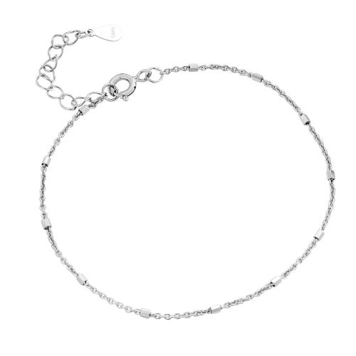 Pulseras de Plata Estelina, plata de ley 925, con 3CM extender cadena, para mujer, más colores para la opción, longitud:aproximado 15.5 cm, Vendido por UD