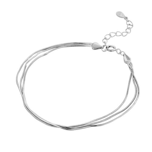 Bracelets en argent sterling, argent sterling 925, avec 3CM chaînes de rallonge, pour femme, argent, Longueur:Environ 16.5 cm, Vendu par PC