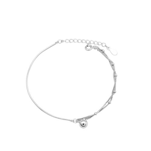 Bracelets en argent sterling, argent sterling 925, avec 3CM chaînes de rallonge, pour femme, argent, Longueur:Environ 15.5 cm, Vendu par PC