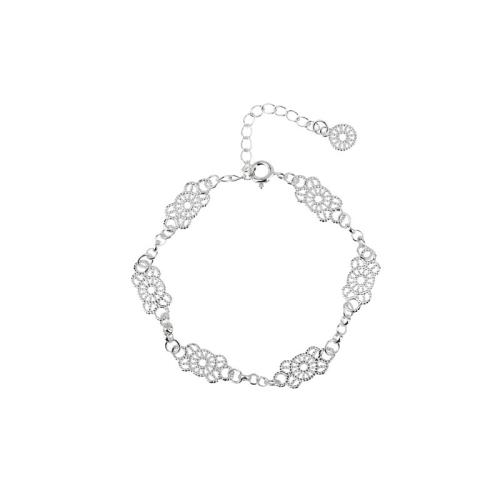 Bracelets en argent sterling, argent sterling 925, avec 3CM chaînes de rallonge, pour femme, argent, Longueur:Environ 15 cm, Vendu par PC