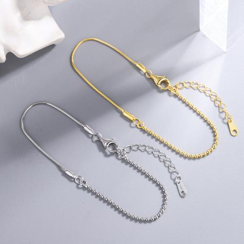 925 Sterling Silver Bangle Bracelet, with 3CM extender chain, for woman, more colors for choice, Length:Approx 16.5 cm, Sold By PC