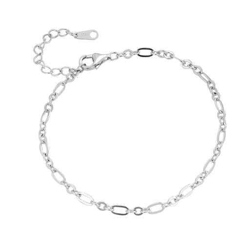 Sterling Silber Armbänder, 925 Sterling Silber, mit Verlängerungskettchen von 3CM, für Frau, Silberfarbe, Länge:ca. 15.5 cm, verkauft von PC