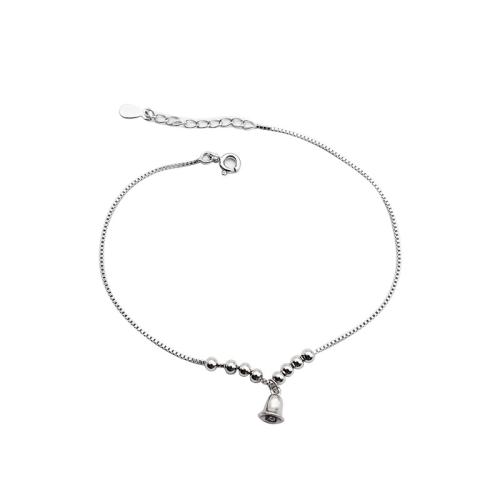 Fashion Sterling Silver Anklet, 925 Sterling Silver, with 3CM extender chain, for woman, silver color, Length:Approx 20 cm, Sold By PC