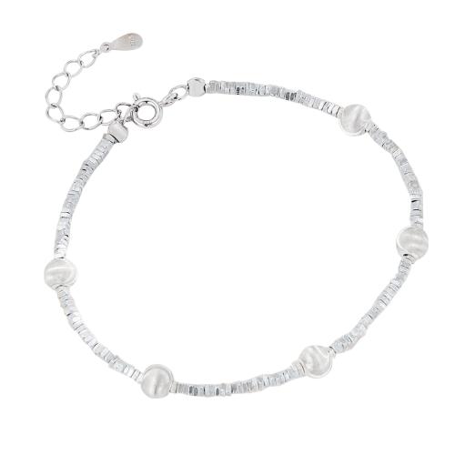 Pulseras de Plata Estelina, plata de ley 925, con 3CM extender cadena, para mujer, plateado, longitud:aproximado 16 cm, Vendido por UD