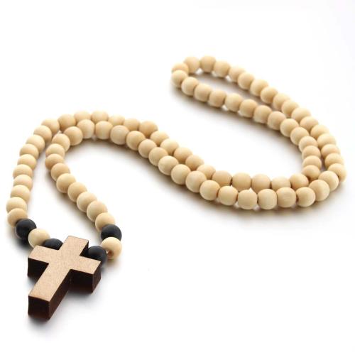 Wooden Necklace, Hemu Beads, for man, more colors for choice, Length:Approx 65 cm, Sold By PC