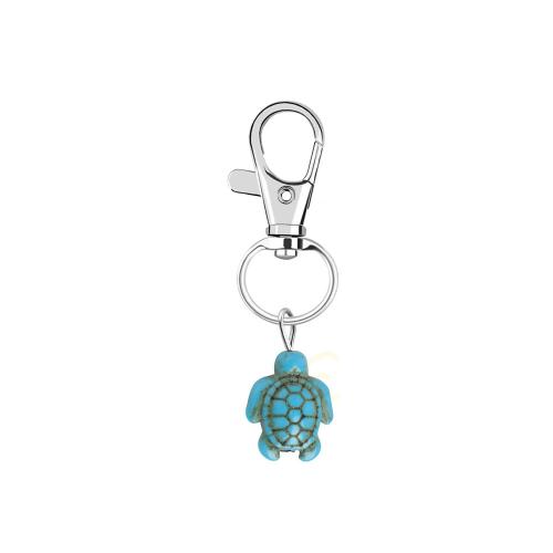 Tibetan Style Key Clasp, with turquoise, portable & multifunctional, more colors for choice, Sold By PC