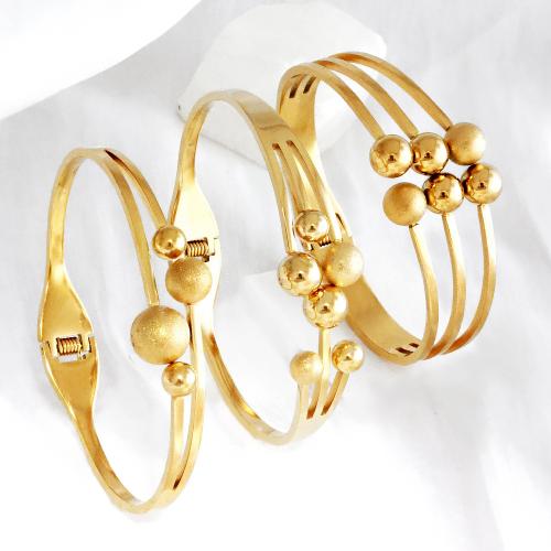 Bracelet d'acier titane, Placage, styles différents pour le choix & pour femme, doré, Vendu par PC