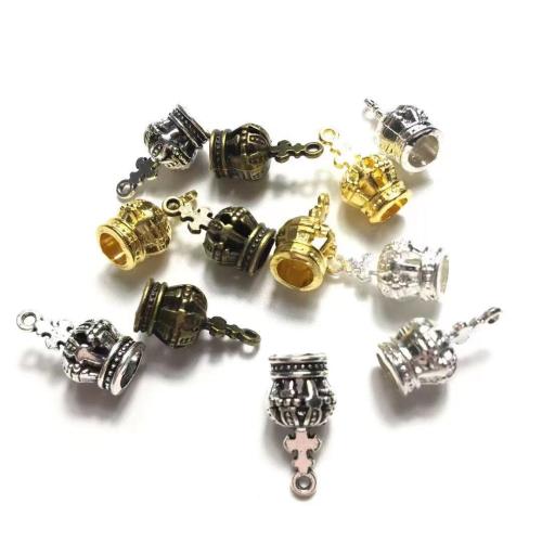 Tibetan Style Crown Pendants, plated, DIY, more colors for choice, 18x9mm, 100PCs/Bag, Sold By Bag