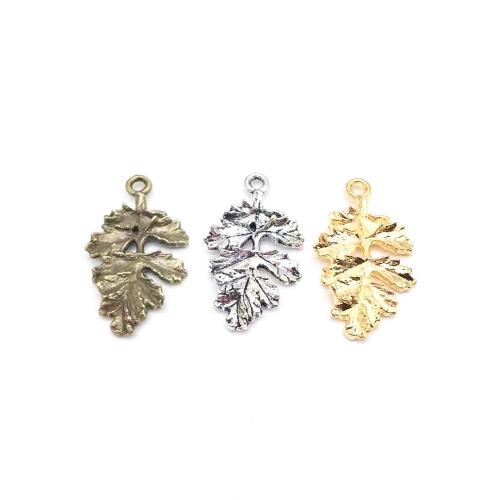 Tibetan Style Leaf Pendants, plated, DIY, more colors for choice, 32x18mm, 100PCs/Bag, Sold By Bag