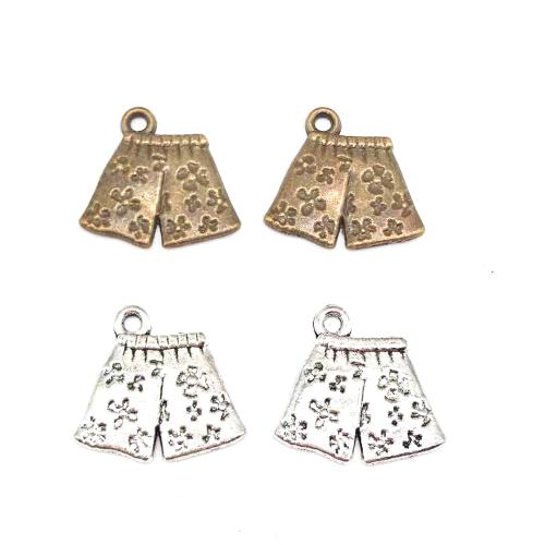 Tibetan Style Pendants, Trousers, plated, DIY, more colors for choice, 16.50x16x2mm, 100PCs/Bag, Sold By Bag