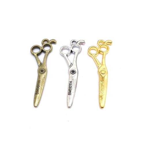 Tibetan Style Scissors Pendants, plated, DIY, more colors for choice, 39x13mm, 100PCs/Bag, Sold By Bag