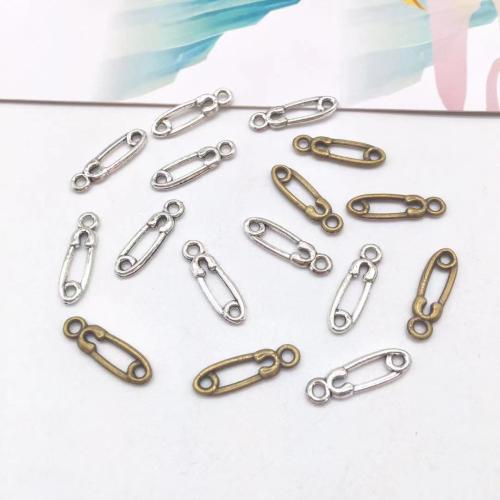 Tibetan Style Pendants, Safety Pin, plated, DIY, more colors for choice, 5x17x1.50mm, 100PCs/Bag, Sold By Bag