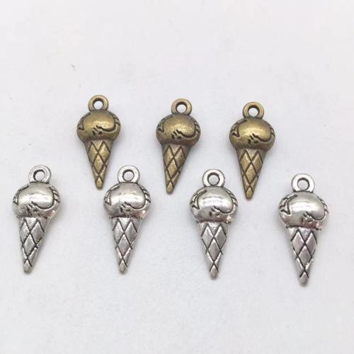 Tibetan Style Pendants, Ice Cream, plated, DIY, more colors for choice, 19x8x4mm, 100PCs/Bag, Sold By Bag