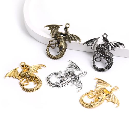 Pendentifs animaux en alliage de zinc, dragon, Placage, DIY, plus de couleurs à choisir, 43x45mm, 100PC/sac, Vendu par sac