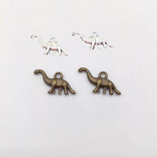 Tibetan Style Animal Pendants, Dinosaur, plated, DIY, more colors for choice, 13x27x3mm, 100PCs/Bag, Sold By Bag