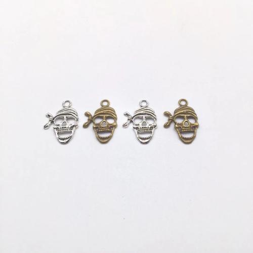 Tibetan Style Skull Pendants, plated, DIY, more colors for choice, 28x19mm, 100PCs/Bag, Sold By Bag